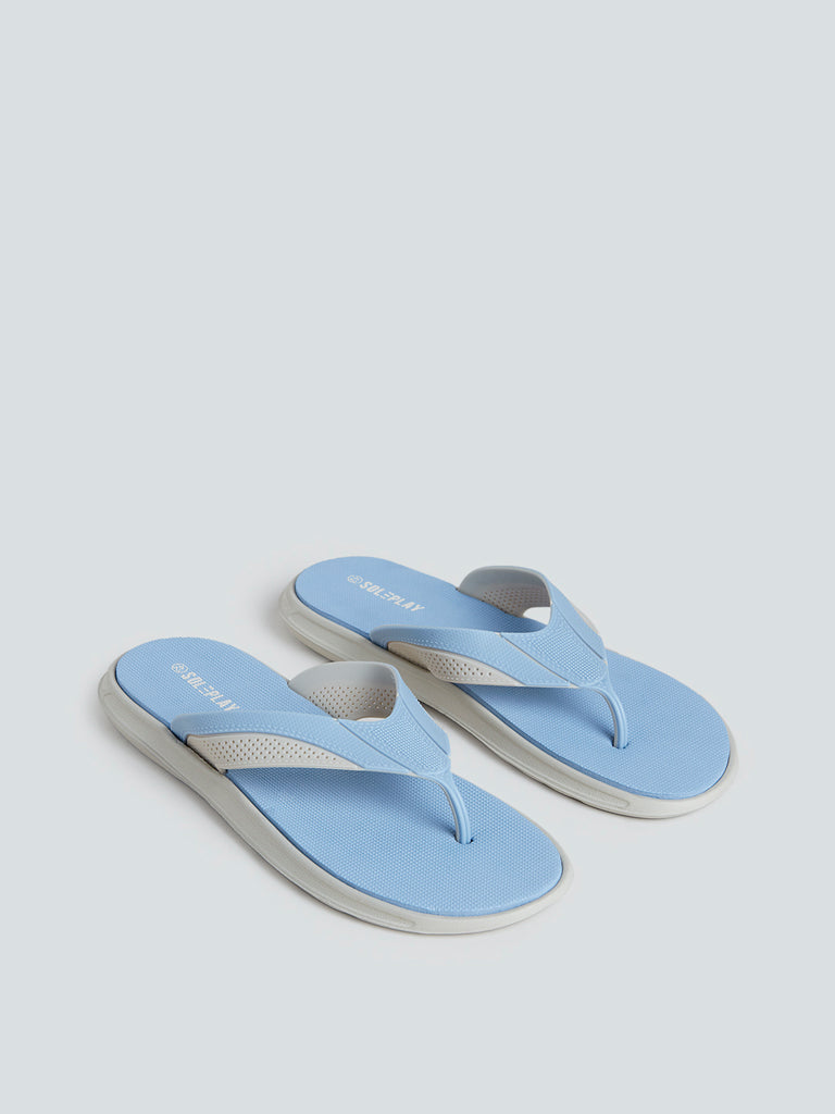 SOLEPLAY Blue Textured Flip-Flops